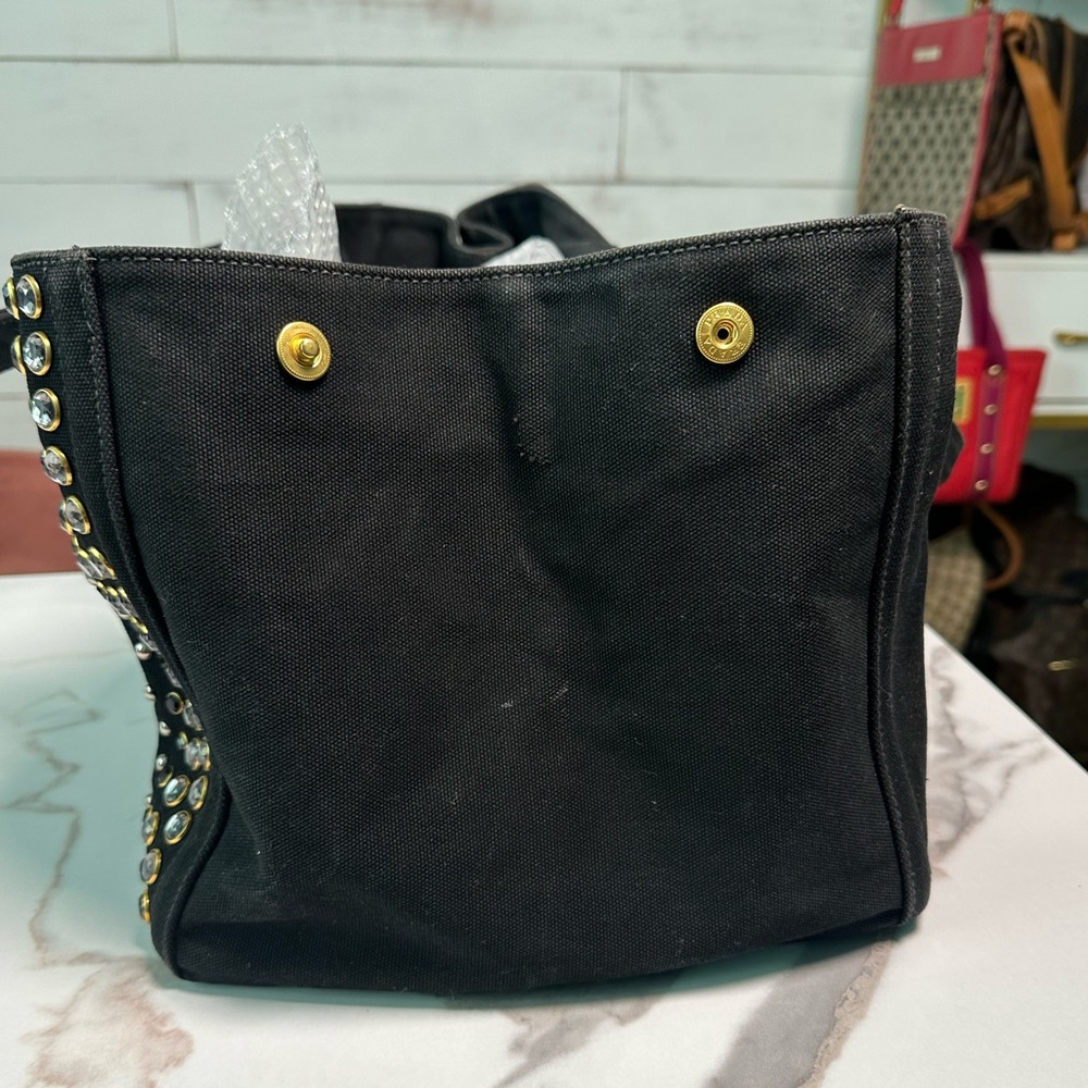 SOLD ❌❌❌Prada Crystal Studded Canapa Tote Bag - Picture 8 of 13